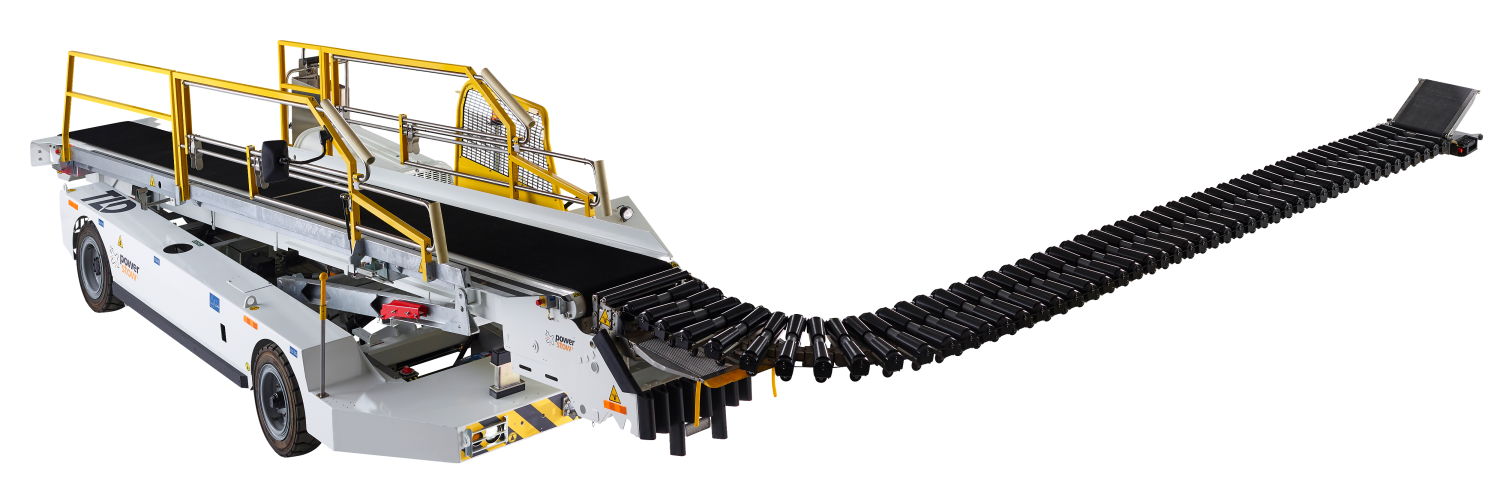 Power Stow Rollertrack Conveyor mounted on TLD belt loader